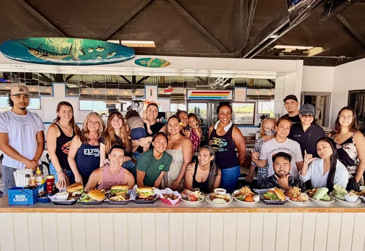 Harbor House Kona team and local community gathered together at the restaurant